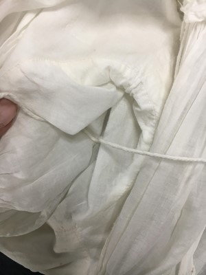 Lot 110 - A white percale cotton gown, English, circa 1815