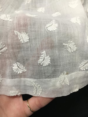 Lot 55 - A whitework embroidered muslin day dress, English, circa 1808