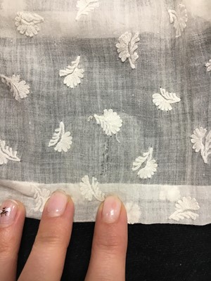 Lot 55 - A whitework embroidered muslin day dress, English, circa 1808
