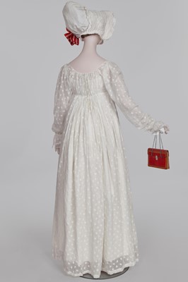 Lot 55 - A whitework embroidered muslin day dress, English, circa 1808