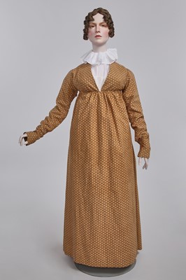 Lot 106 - A Provençal printed cotton day dress, French, circa 1815