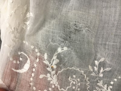 Lot 39 - A fine Indian muslin evening dress with long train, English, 1804-05