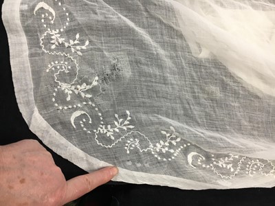 Lot 39 - A fine Indian muslin evening dress with long train, English, 1804-05