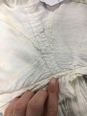 Lot 31 - A whitework embroidered muslin gown with long train, French, circa 1800