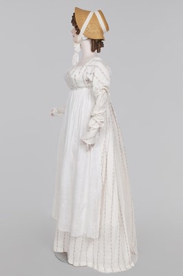 Lot 30 - A printed cotton day dress, English, circa 1805