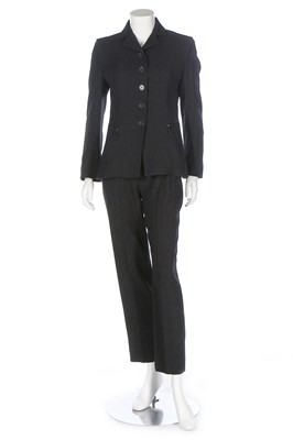 Lot 333 - An Hermès black wool suit, modern, labelled,...