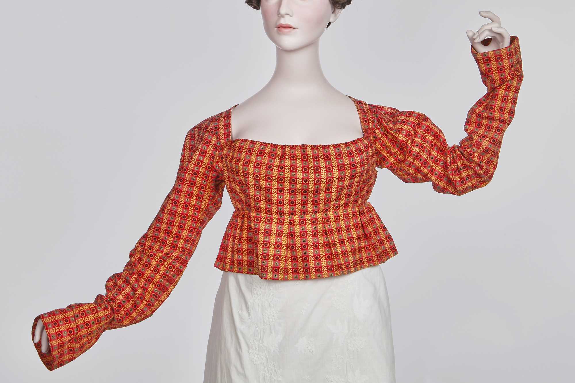 Lot 109 - A printed cotton spencer, Alsatian, circa 1815