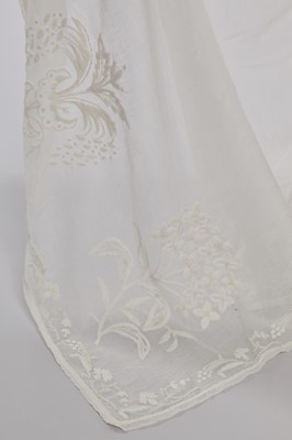Lot 46 - A whitework embroidered muslin dress and stole, French, circa 1806