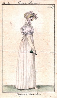 Lot 46 - A whitework embroidered muslin dress and stole, French, circa 1806