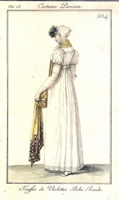 Lot 46 - A whitework embroidered muslin dress and stole, French, circa 1806