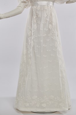 Lot 46 - A whitework embroidered muslin dress and stole, French, circa 1806