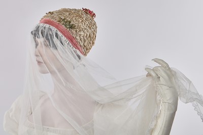 Lot 46 - A whitework embroidered muslin dress and stole, French, circa 1806