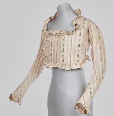 Lot 2 - A striped silk caraco, French, circa 1795