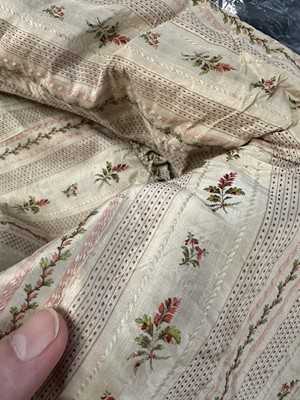 Lot 2 - A striped silk caraco, French, circa 1795