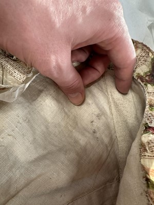 Lot 2 - A striped silk caraco, French, circa 1795