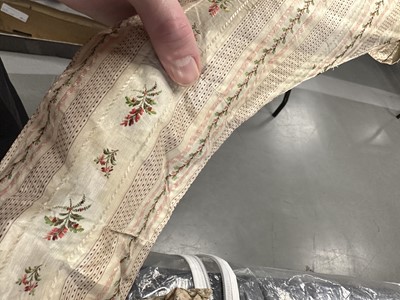 Lot 2 - A striped silk caraco, French, circa 1795