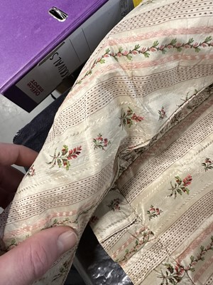 Lot 2 - A striped silk caraco, French, circa 1795