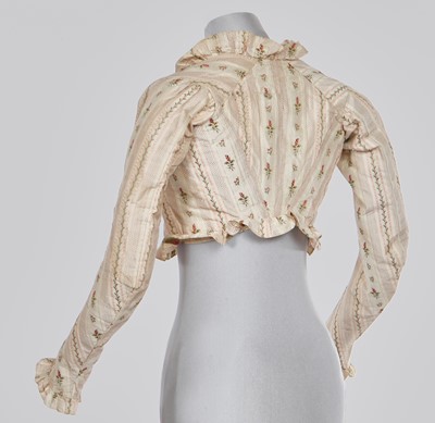 Lot 2 - A striped silk caraco, French, circa 1795