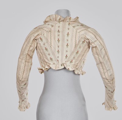 Lot 2 - A striped silk caraco, French, circa 1795