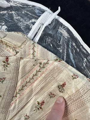 Lot 2 - A striped silk caraco, French, circa 1795