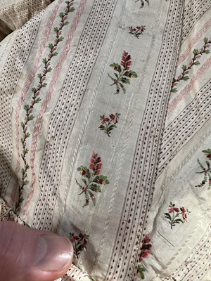 Lot 2 - A striped silk caraco, French, circa 1795