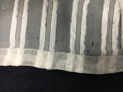 Lot 89 - An ivory striped silk gauze ball gown, English, circa 1812