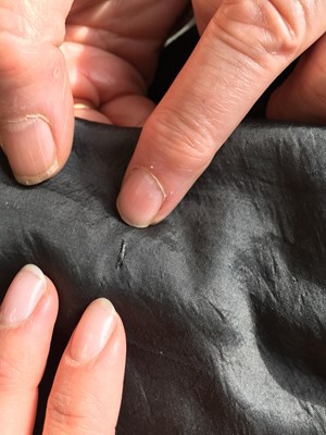 Lot 97 - A sarsanet mourning gown, French, circa 1813