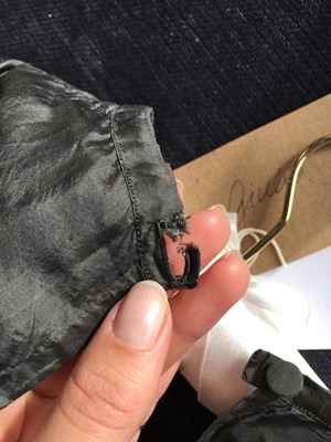 Lot 97 - A sarsanet mourning gown, French, circa 1813