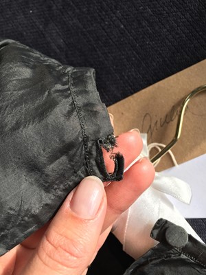 Lot 97 - A sarsanet mourning gown, French, circa 1813