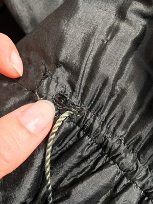 Lot 97 - A sarsanet mourning gown, French, circa 1813