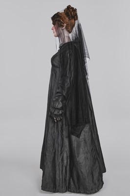 Lot 97 - A sarsanet mourning gown, French, circa 1813