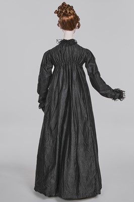 Lot 97 - A sarsanet mourning gown, French, circa 1813