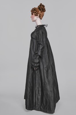 Lot 97 - A sarsanet mourning gown, French, circa 1813