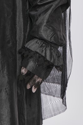 Lot 97 - A sarsanet mourning gown, French, circa 1813