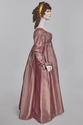 Lot 23 - A mauve shot-silk transition gown, French, circa 1800