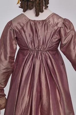 Lot 23 - A mauve shot-silk transition gown, French, circa 1800
