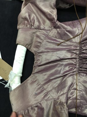 Lot 23 - A mauve shot-silk transition gown, French, circa 1800