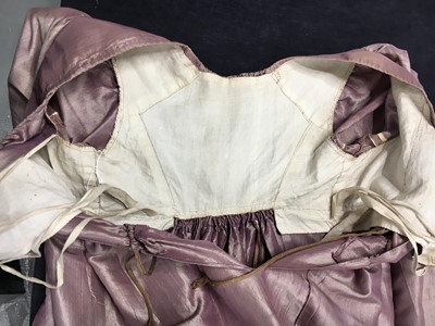 Lot 23 - A mauve shot-silk transition gown, French, circa 1800