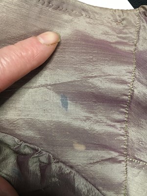 Lot 23 - A mauve shot-silk transition gown, French, circa 1800