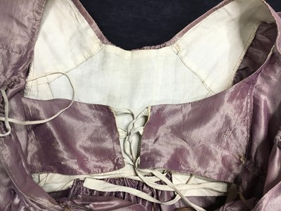 Lot 23 - A mauve shot-silk transition gown, French, circa 1800