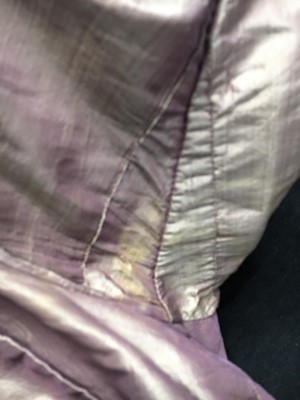 Lot 23 - A mauve shot-silk transition gown, French, circa 1800