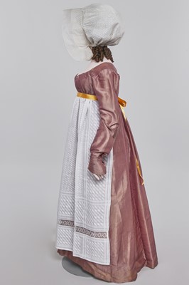 Lot 23 - A mauve shot-silk transition gown, French, circa 1800