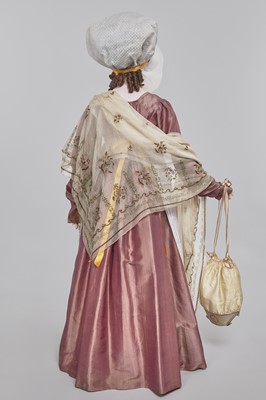 Lot 23 - A mauve shot-silk transition gown, French, circa 1800