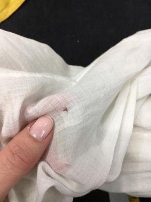 Lot 114 - A yellow silk twill gros de Tours silk spencer, probably English, 1815-17