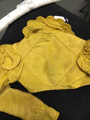 Lot 114 - A yellow silk twill gros de Tours silk spencer, probably English, 1815-17