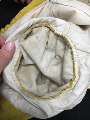 Lot 114 - A yellow silk twill gros de Tours silk spencer, probably English, 1815-17
