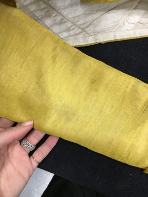 Lot 114 - A yellow silk twill gros de Tours silk spencer, probably English, 1815-17