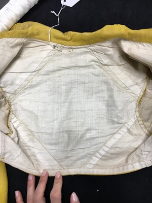 Lot 114 - A yellow silk twill gros de Tours silk spencer, probably English, 1815-17