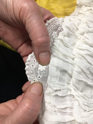 Lot 114 - A yellow silk twill gros de Tours silk spencer, probably English, 1815-17