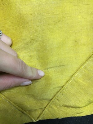 Lot 114 - A yellow silk twill gros de Tours silk spencer, probably English, 1815-17